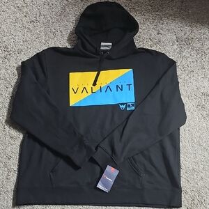 Valiant Black Hoodie with Blue and Yellow Design NEW!!
